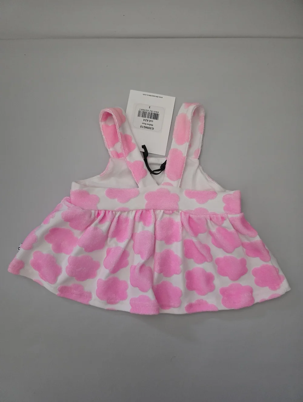 NWT Deux par Deux Girl Terry Tank Top Pink and White Size 3 98cm - Picture 3 of 4